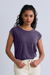 Women's Organic Cotton Cap Sleeve Easy Tee | Purple | Fair Indigo | Ethically Made Clothing | Fair Trade Clothes