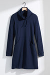 Women's Organic Cotton French Terry Weekend Dress | Dark Navy Blue | Fair Indigo | Ethically Made Clothing | Fair Trade Clothes