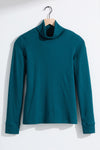 Women's Luxe 100% Organic Cotton Turtleneck | Deep Teal Green | Fair Indigo | Ethically Made Clothing | Fair Trade Clothes
