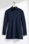 Women's Luxe Organic Cotton 100% Cotton High-Neck Tunic | Dark Navy Blue | Fair Indigo | Ethically Made Clothing | Fair Trade Clothes