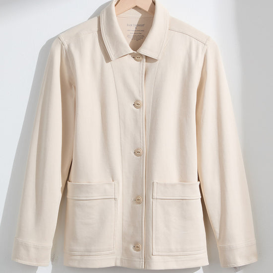 Women's Organic Cotton Double Faced Shirt Jacket | Undyed Dye Free No Dye | Fair Indigo | Ethically Made Clothing | Fair Trade Clothes