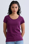 Women's Organic Cotton Scoop Neck Tee | Plum Purple | Fair Indigo | Ethically Made Clothing | Fair Trade Clothes