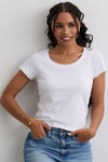 Women's Organic Cotton Scoop Neck Tee | White | Fair Indigo | Ethically Made Clothing | Fair Trade Clothes