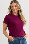 Women's Organic Cotton Relaxed Crew Neck T-shirt | Boysenberry Purple | Fair Indigo | Ethically Made Clothing | Fair Trade Clothes