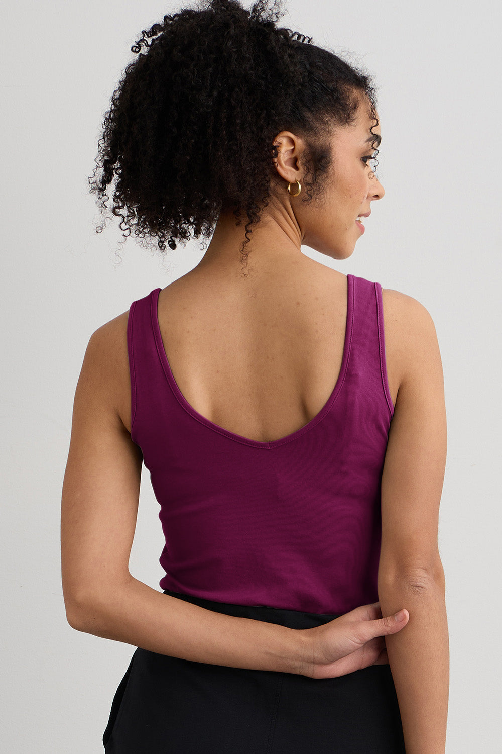 Women's Organic Cotton Reversible 2 in 1 Tank Top | Boysenberry Purple | Fair Indigo | Ethically Made Clothing | Fair Trade Clothes