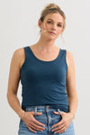 Women's Organic Cotton Reversible 2 in 1 Tank Top | Dark Ocean Blue | Fair Indigo | Ethically Made Clothing | Fair Trade Clothes