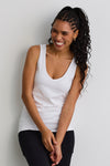 Women's Organic Cotton Reversible 2 in 1 Tank Top | White | Fair Indigo | Ethically Made Clothing | Fair Trade Clothes