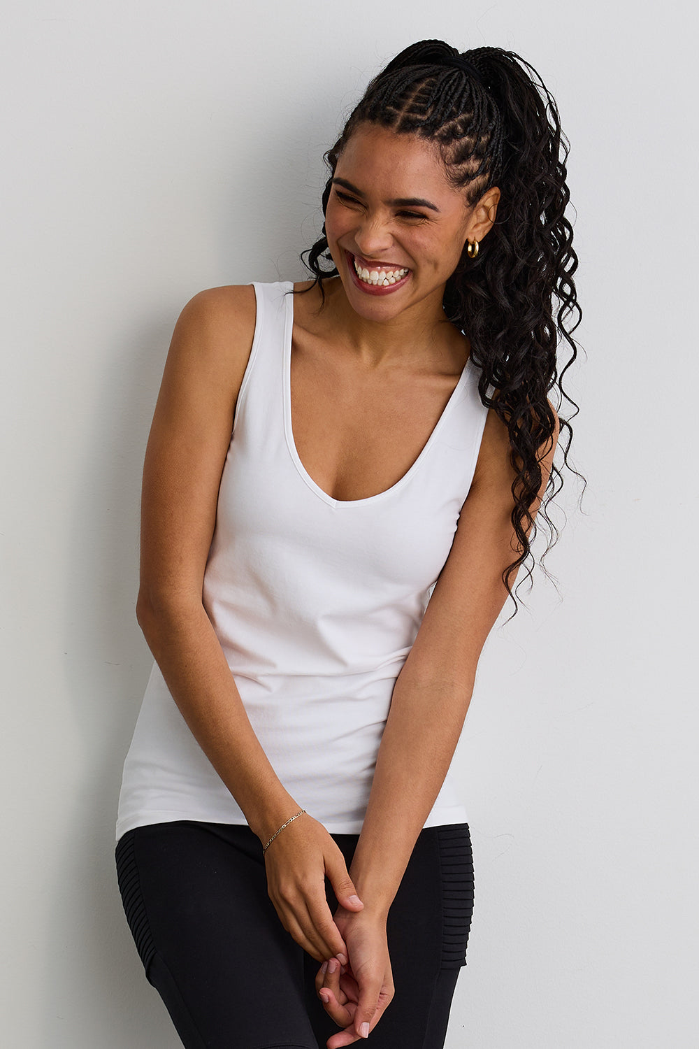 Women's Organic Cotton Reversible 2 in 1 Tank Top | White | Fair Indigo | Ethically Made Clothing | Fair Trade Clothes