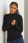 Women's Organic Cotton Ribbed Turtleneck Sweater | Black | Fair Indigo | Ethically Made Clothing | Fair Trade Clothes