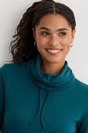 Women's Organic Cotton French Terry Weekend Dress | Deep Teal Green | Fair Indigo | Ethically Made Clothing | Fair Trade Clothes
