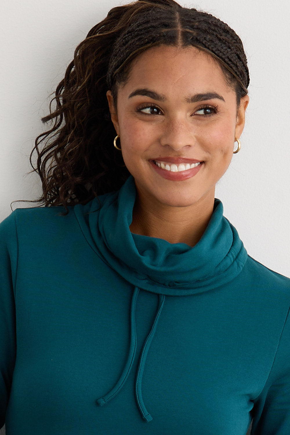 Women's Organic Cotton French Terry Weekend Dress | Deep Teal Green | Fair Indigo | Ethically Made Clothing | Fair Trade Clothes