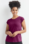 Women's Organic Cotton Cap Sleeve Easy Tee | Boysenberry Purple | Fair Indigo | Ethically Made Clothing | Fair Trade Clothes