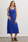 Women's 100% Organic Cotton Midi Tank Dress | Cobalt Blue | Fair Indigo | Ethically Made Clothing | Fair Trade Clothes