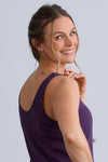 Women's 100% Organic Cotton Midi Tank Dress | Eggplant Purple | Fair Indigo | Ethically Made Clothing | Fair Trade Clothes
