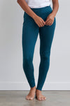 Women's Organic Cotton 100% Cotton Leggings 30 in | Deep Teal Green | Fair Indigo | Ethically Made Clothing | Fair Trade Clothes