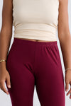 Women's Organic Cotton 100% Cotton Leggings 30 in | Wine Purple | Fair Indigo | Ethically Made Clothing | Fair Trade Clothes