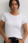 Women's Luxe 100% Organic Cotton Jewel Neck Tee | White | Fair Indigo | Ethically Made Clothing | Fair Trade Clothes