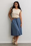 Women's 100% Organic Cotton Midi Skirt with Pockets