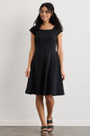 Women's Organic Cotton Ballet Neck Dress | Black | Fair Indigo | Ethically Made Clothing | Fair Trade Clothes