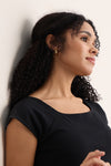 Women's Organic Cotton Ballet Neck Dress | Black | Fair Indigo | Ethically Made Clothing | Fair Trade Clothes