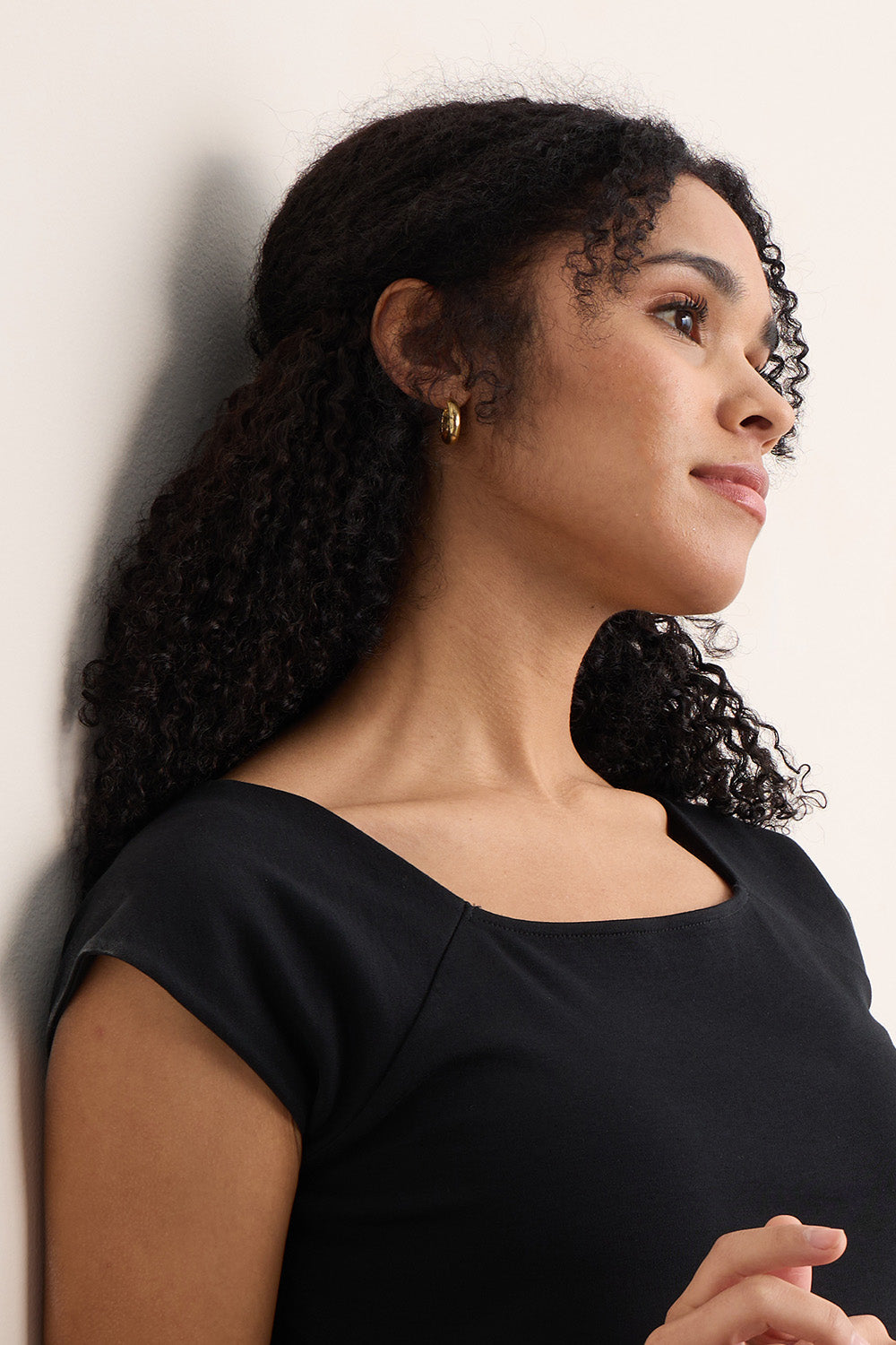 Women's Organic Cotton Ballet Neck Dress | Black | Fair Indigo | Ethically Made Clothing | Fair Trade Clothes