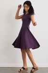 Women's Organic Cotton Ballet Neck Dress | Eggplant Purple | Fair Indigo | Ethically Made Clothing | Fair Trade Clothes