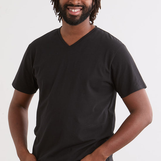 Men's Organic Cotton V-Neck T-Shirt | Black | Fair Indigo | Ethically Made Clothing | Fair Trade Clothes