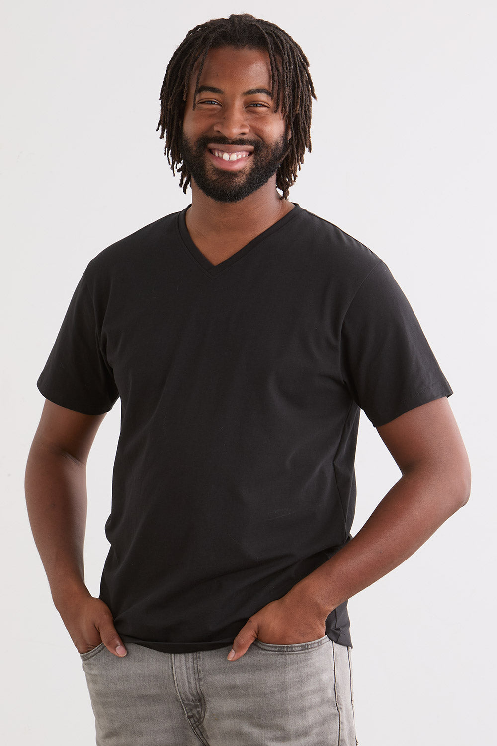 Men's Organic Cotton V-Neck T-Shirt | Black | Fair Indigo | Ethically Made Clothing | Fair Trade Clothes