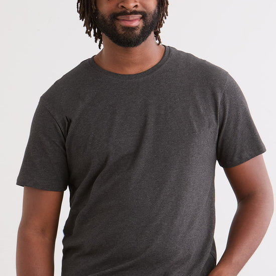 Men's Organic Cotton Crew Neck T-shirt | Dark Charcoal Grey Heather | Fair Indigo | Ethically Made Clothing | Fair Trade Clothes