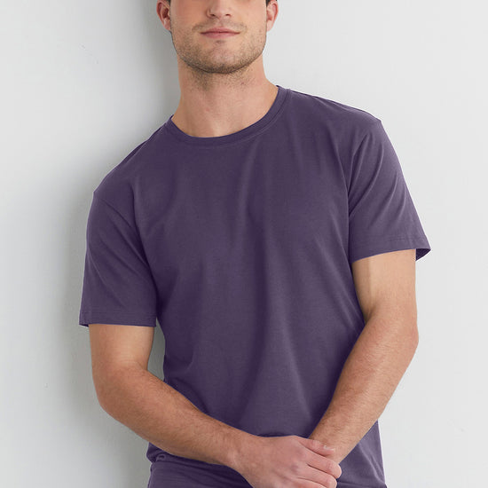 Men's Organic Cotton Crew Neck T-shirt | Purple | Fair Indigo | Ethically Made Clothing | Fair Trade Clothes