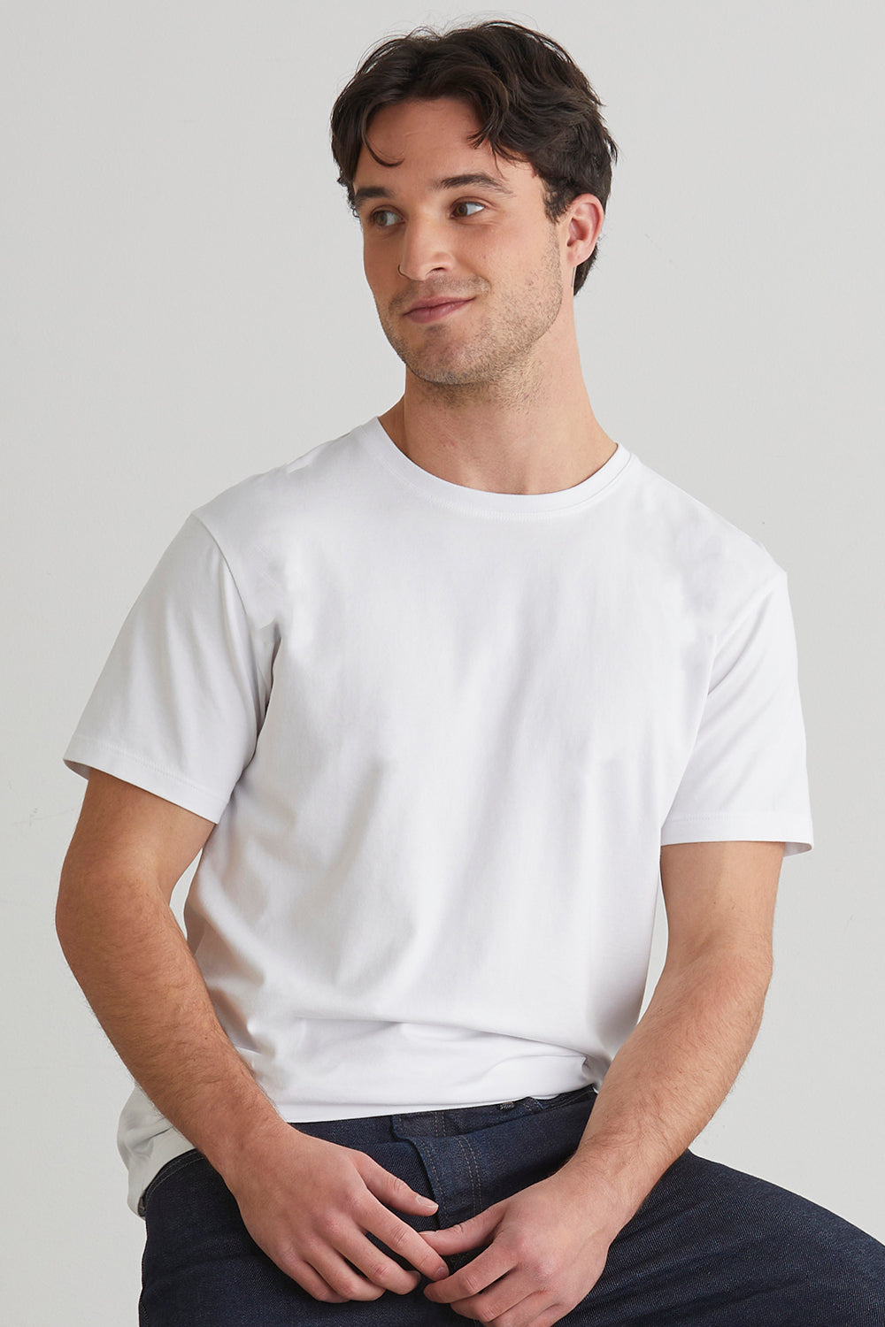 Men's Organic Cotton Crew Neck T-shirt | White | Fair Indigo | Ethically Made Clothing | Fair Trade Clothes