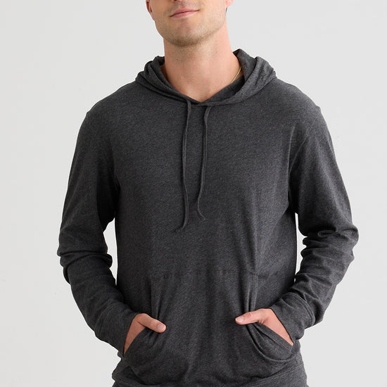 Unisex 100% Organic Cotton Pullover Hoodie | Dark Charcoal Grey Heather | Fair Indigo | Ethically Made Clothing | Fair Trade Clothes