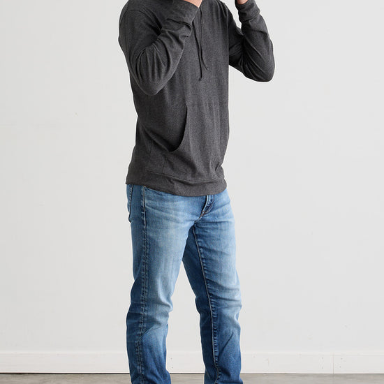 Unisex 100% Organic Cotton Pullover Hoodie | Dark Charcoal Grey Heather | Fair Indigo | Ethically Made Clothing | Fair Trade Clothes