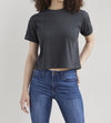 Women's Organic Cotton 100% Cotton Relaxed Crop T-shirt | Dark Charcoal Grey Heather | Fair Indigo | Ethically Made Clothing | Fair Trade Clothes