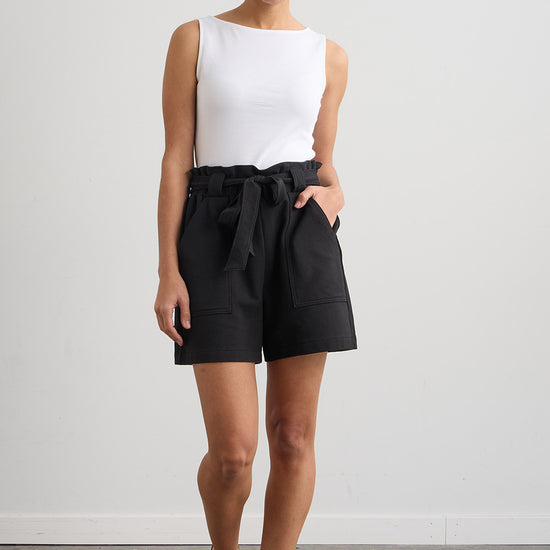 Women's Organic Cotton High Waist Short | Black | Fair Indigo | Ethically Made Clothing | Fair Trade Clothes