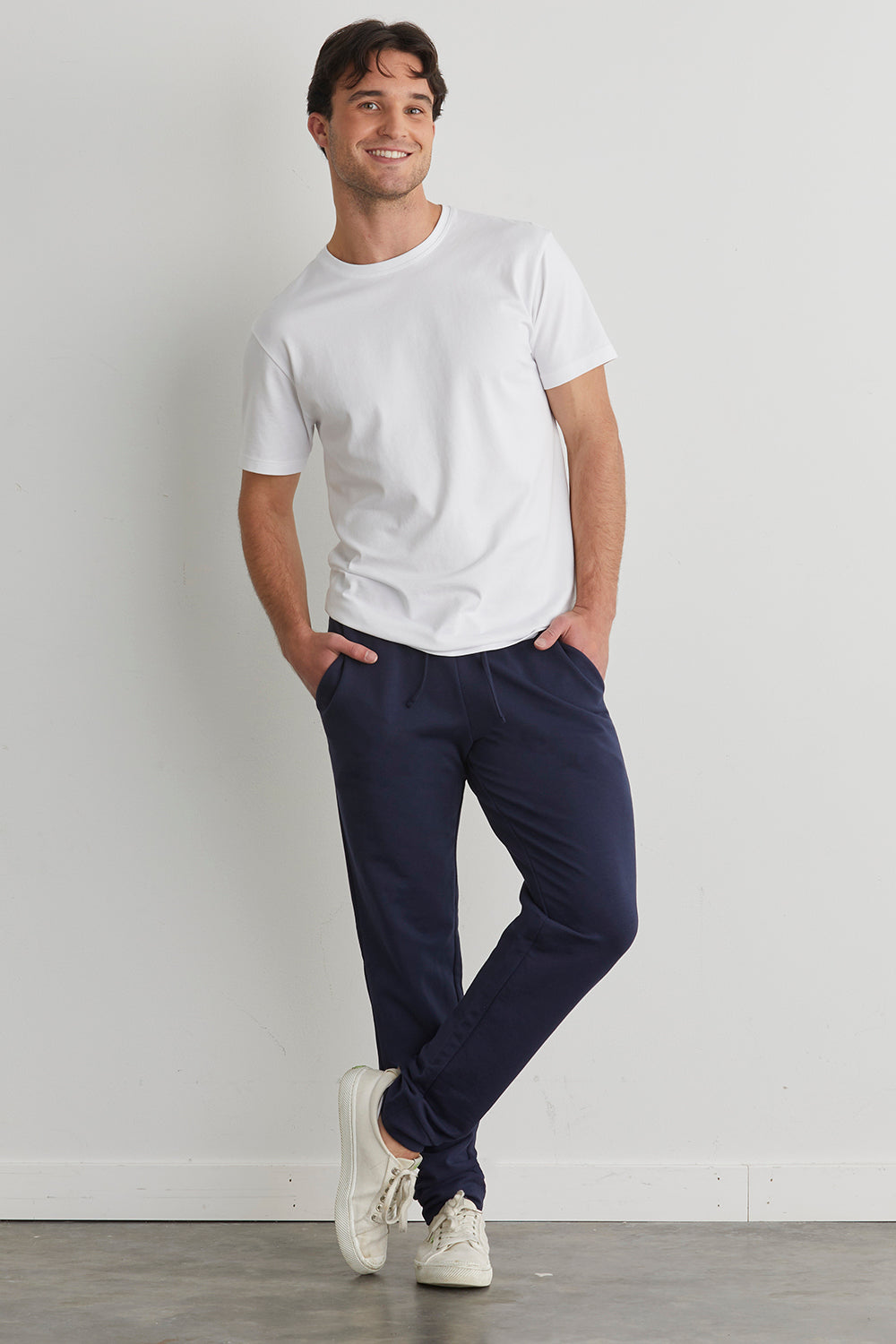 Men's Organic Cotton Jogger Pants | Navy Blue | Fair Indigo | Ethically Made Clothing | Fair Trade Clothes