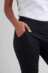 Women's Organic Cotton Knit Pants with Pockets 31 in | Black | Fair Indigo | Ethically Made Clothing | Fair Trade Clothes