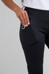 Women's Organic Cotton Knit Pants with Pockets 31 in | Black | Fair Indigo | Ethically Made Clothing | Fair Trade Clothes