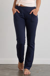 Women's Organic Cotton Knit Pants with Pockets 31 in | Navy Blue | Fair Indigo | Ethically Made Clothing | Fair Trade Clothes
