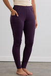 Women's 100% Organic Cotton Capri Leggings | Eggplant Purple| Fair Indigo | Ethically Made Clothing | Fair Trade Clothes