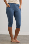 Women's 100% Organic Cotton Capri Leggings | Storm Blue | Fair Indigo | Ethically Made Clothing | Fair Trade Clothes