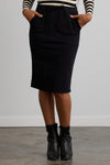 Women's Organic Cotton French Terry Pocket Midi Skirt | Black | Fair Indigo | Ethically Made Clothing | Fair Trade Clothes