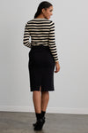 Women's Organic Cotton French Terry Pocket Midi Skirt | Black | Fair Indigo | Ethically Made Clothing | Fair Trade Clothes
