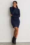 Women's Organic Cotton Sweatshirt Dress | Dark Navy Blue | Fair Indigo | Ethically Made Clothing | Fair Trade Clothes