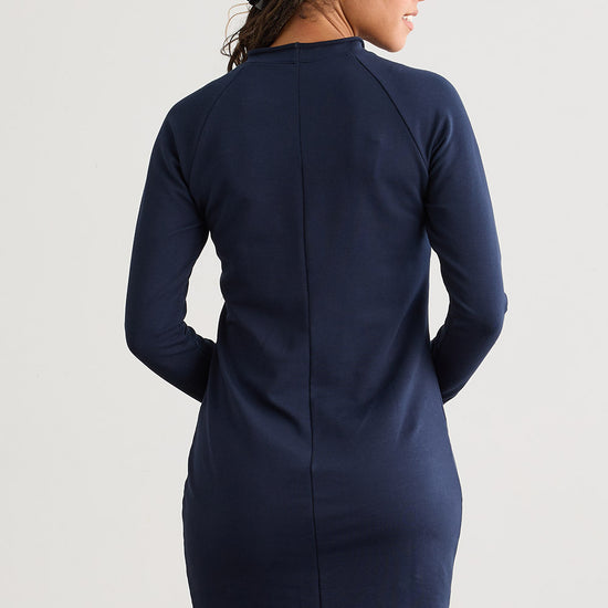 Women's Organic Cotton Sweatshirt Dress | Dark Navy Blue | Fair Indigo | Ethically Made Clothing | Fair Trade Clothes