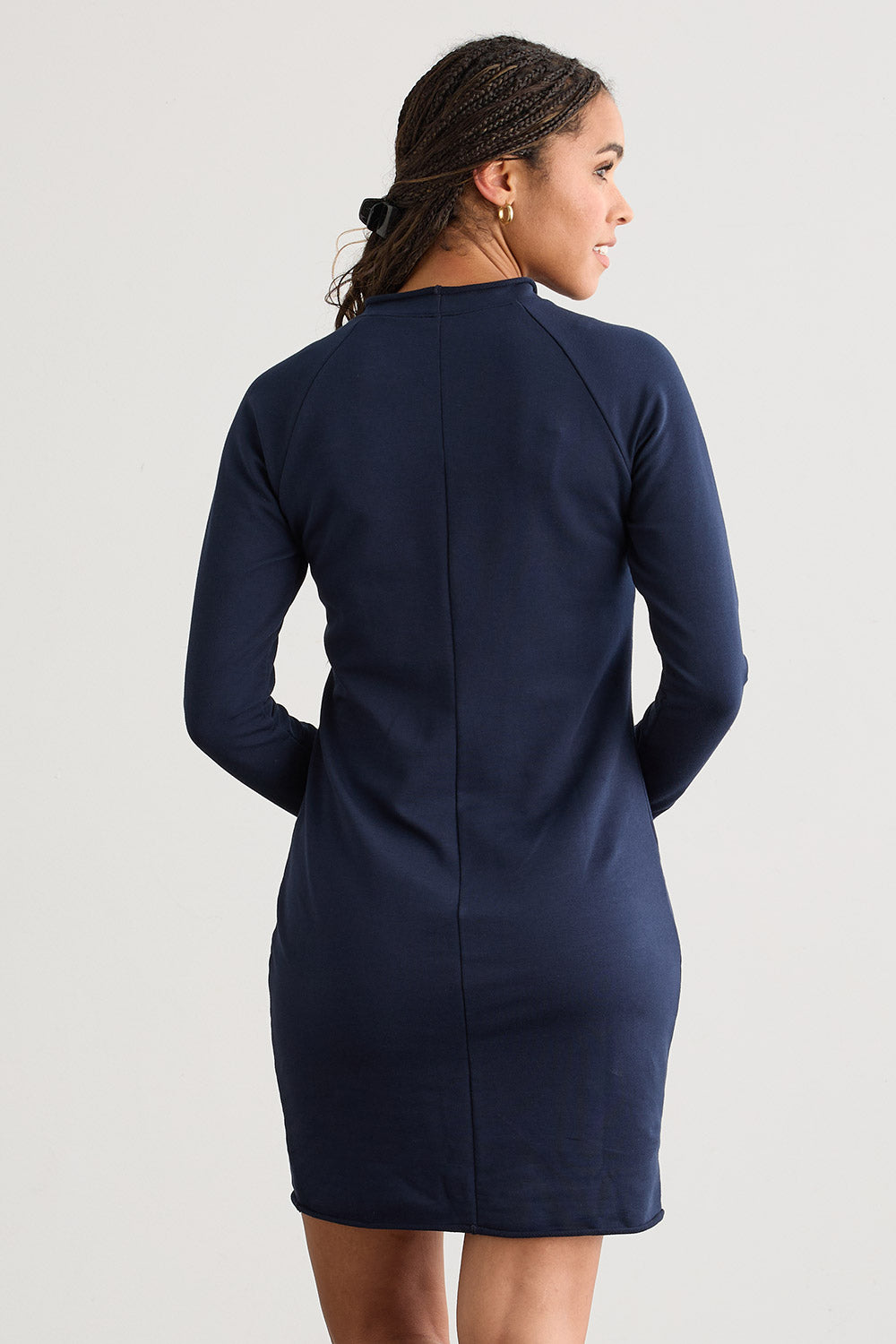 Women's Organic Cotton Sweatshirt Dress | Dark Navy Blue | Fair Indigo | Ethically Made Clothing | Fair Trade Clothes