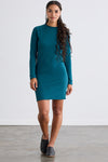 Women's Organic Cotton Sweatshirt Dress | Deep Teal Green | Fair Indigo | Ethically Made Clothing | Fair Trade Clothes