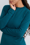Women's Organic Cotton Sweatshirt Dress | Deep Teal Green | Fair Indigo | Ethically Made Clothing | Fair Trade Clothes