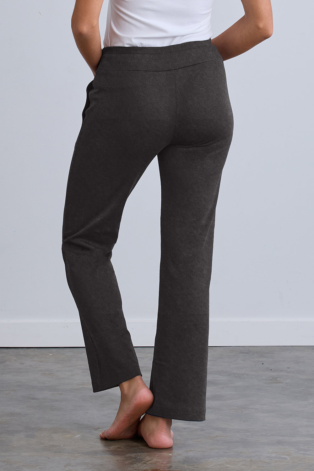 Women's Organic Cotton 100% Cotton Lounge Pants 31 in | Dark Charcoal Grey Heather | Fair Indigo | Ethically Made Clothing | Fair Trade Clothes