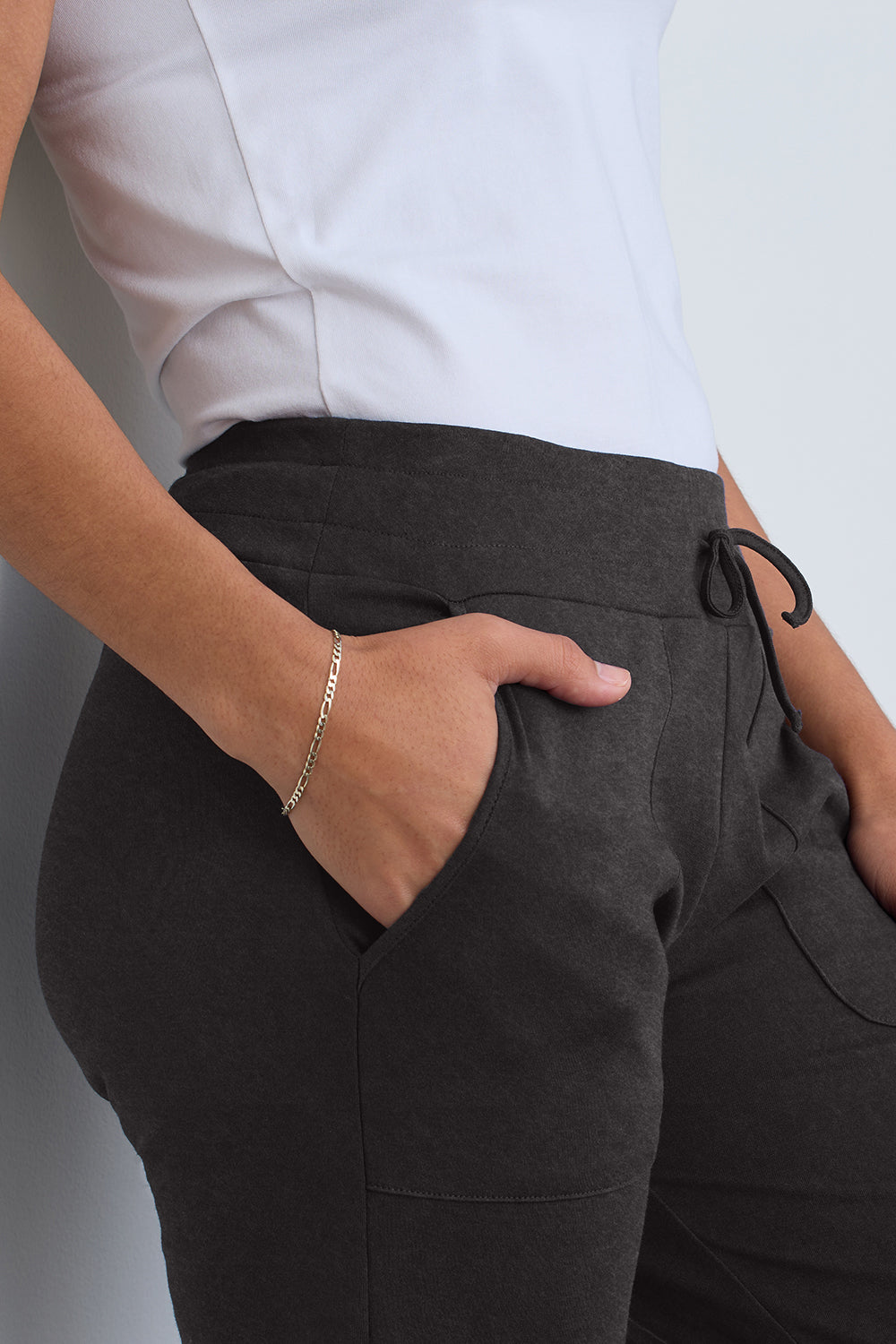 Women's Organic Cotton 100% Cotton Lounge Pants 31 in | Dark Charcoal Grey Heather | Fair Indigo | Ethically Made Clothing | Fair Trade Clothes